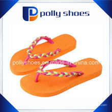 Top Métallique Logo Brésil Femmes Flip Flop Sandales Couleurs Saumon